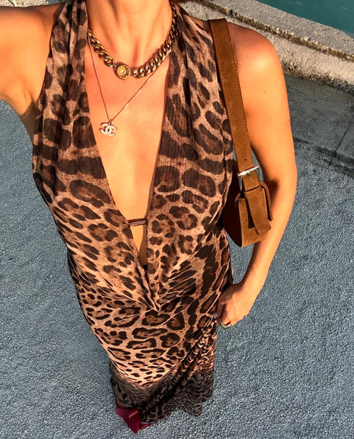 Leopar maxi dress